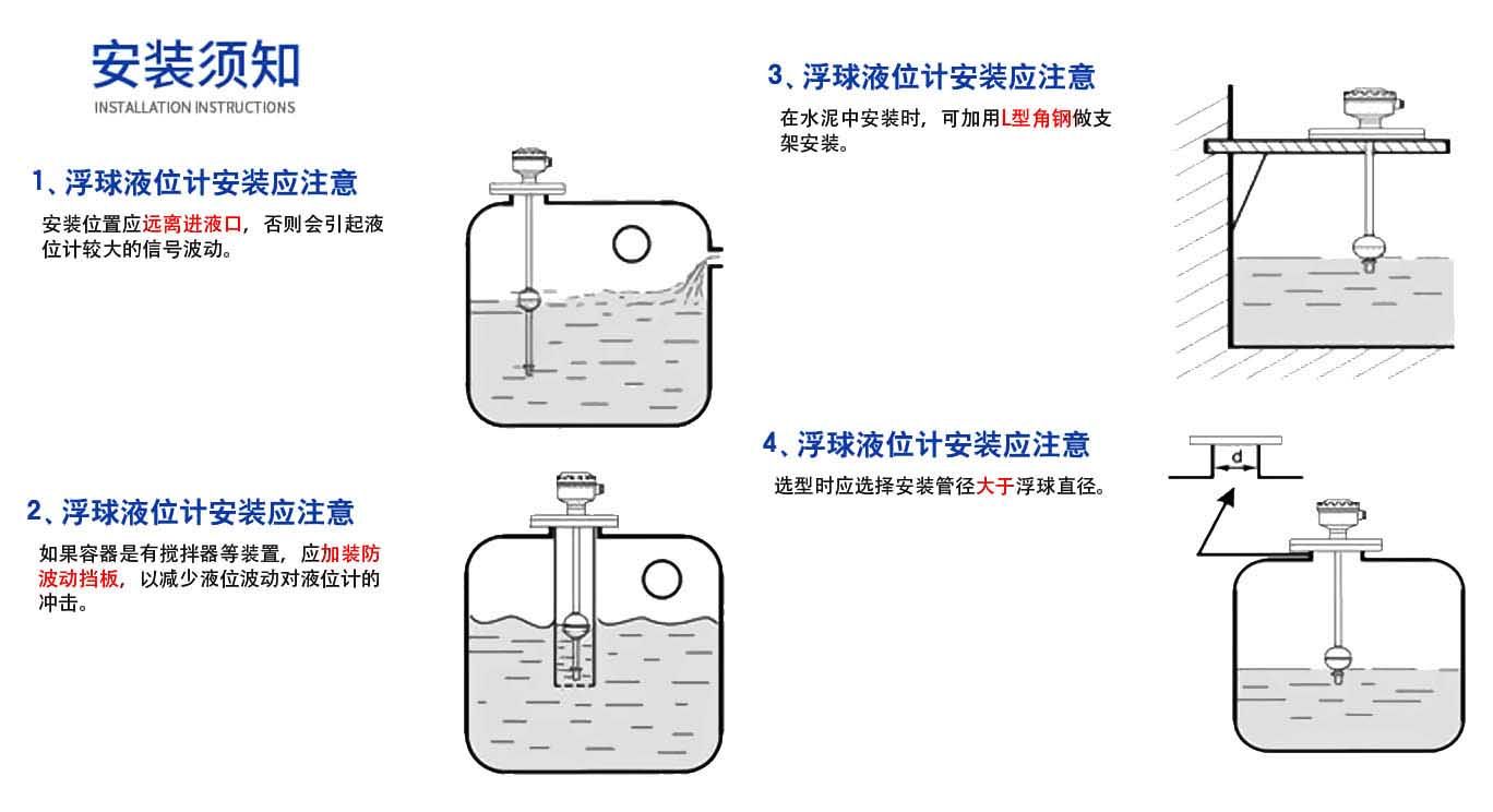 磁浮球液位計安裝